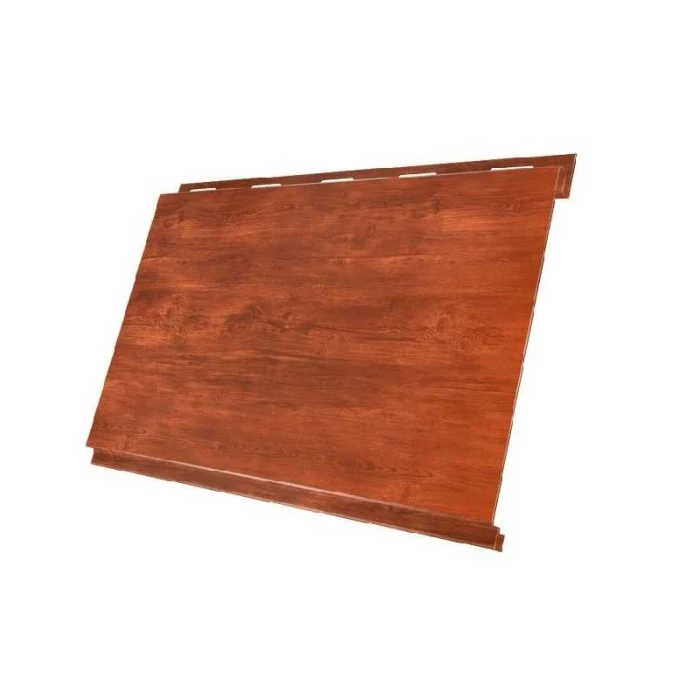 Металлический сайдинг Grand Line Вертикаль 0.45 мм classic Print Elite с пленкой Cherry Wood TwinColor