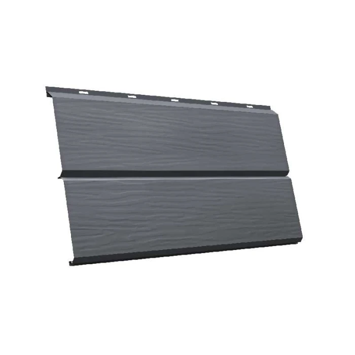 Металлический сайдинг Grand Line ЭкоБрус 3D 0.5 мм GreenCoat Pural BT. matt RR 23 темно-серый (RAL 7024 мокрый асфальт)